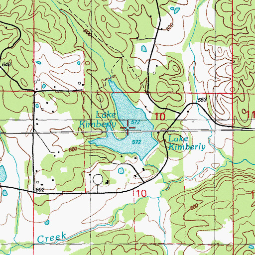 Topographic Map of Lake Kimberly, AR