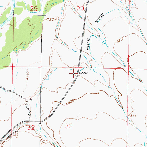 Topographic Map of 04S06W32ABB_02 Well, MT