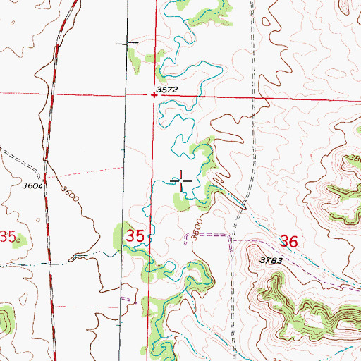 Topographic Map of 04S38E36BCBA01 Well, MT