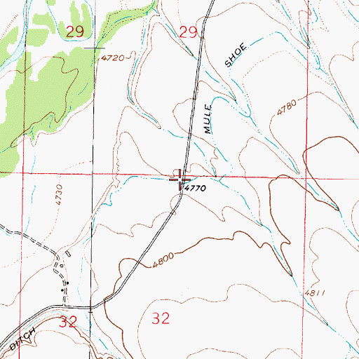 Topographic Map of 04S06W32ABBA02 Well, MT