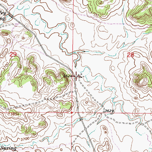 Topographic Map of 04S48E28CBCC01 Well, MT