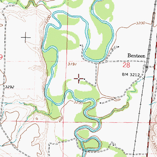 Topographic Map of 04S35E28CBDB01 Well, MT