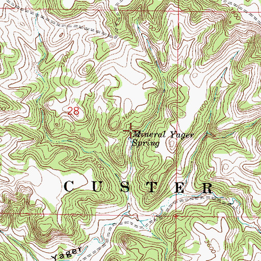Topographic Map of 04S46E28DADC01 Spring, MT