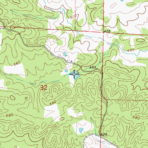 Topographic Map of Cedar Lake, AR