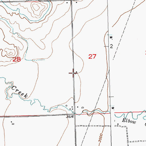Topographic Map of 04S23E27CBCB01 Well, MT