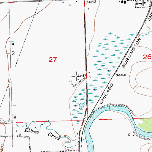 Topographic Map of 04S23E27DADA01 Well, MT