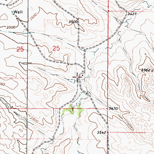 Topographic Map of 04S49E25DABB01 Well, MT