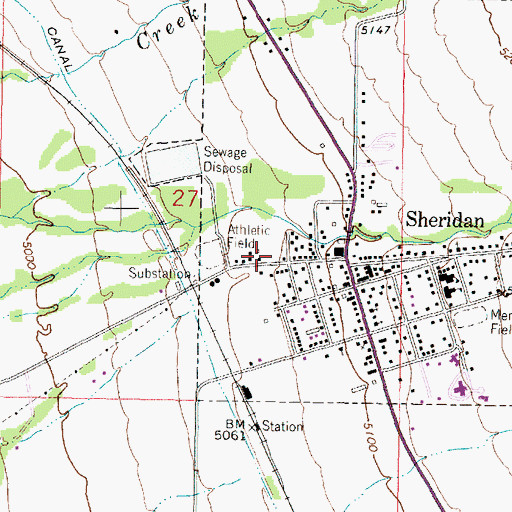 Topographic Map of 04S05W27DBD_02 Well, MT