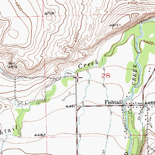 Topographic Map of 04S18E28CABB01 Well, MT