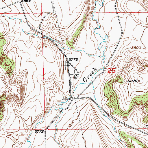 Topographic Map of 04S22E25CABA01 Well, MT