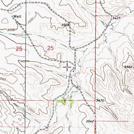 Topographic Map of 04S49E25ADCC01 Well, MT