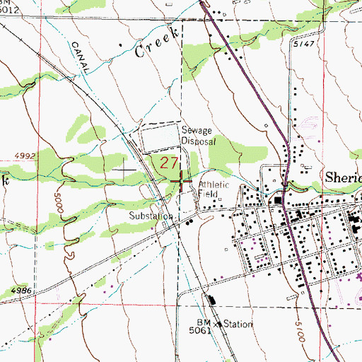 Topographic Map of 04S05W27DBBC01 Well, MT