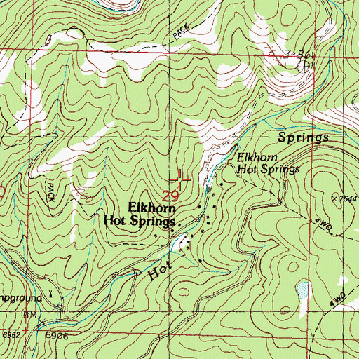 Topographic Map of 04S12W29ACC_01 Spring, MT