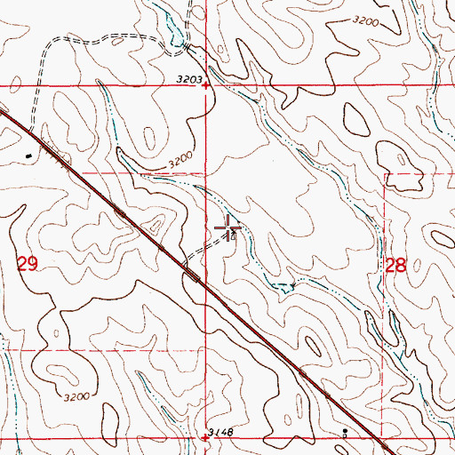 Topographic Map of 04S51E28BCCA01 Well, MT
