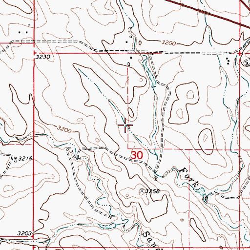 Topographic Map of 04S51E30BDDA01 Well, MT