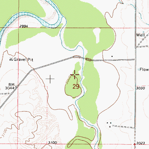 Topographic Map of 04S52E29BBDD01 Well, MT