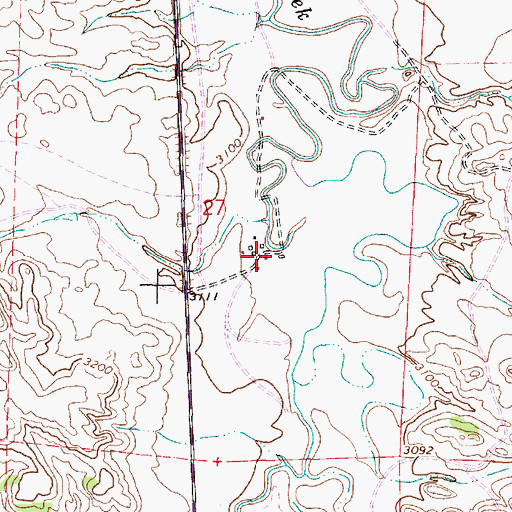 Topographic Map of 04S45E27DBAB01 Well, MT
