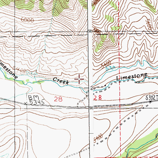Topographic Map of 04S15E28ACAD01 Spring, MT