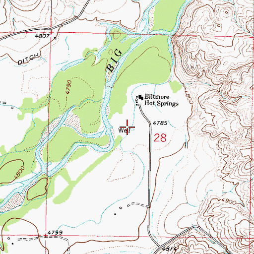 Topographic Map of 04S07W28BDDC02 Well, MT