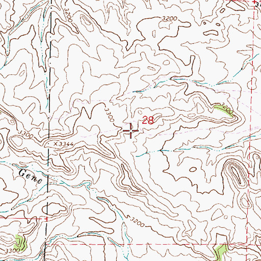 Topographic Map of 04S45E28BDDD01 Well, MT