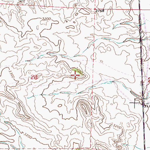 Topographic Map of 04S45E28ADDA01 Well, MT