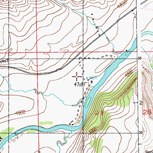 Topographic Map of 04S16E28BADB01 Well, MT