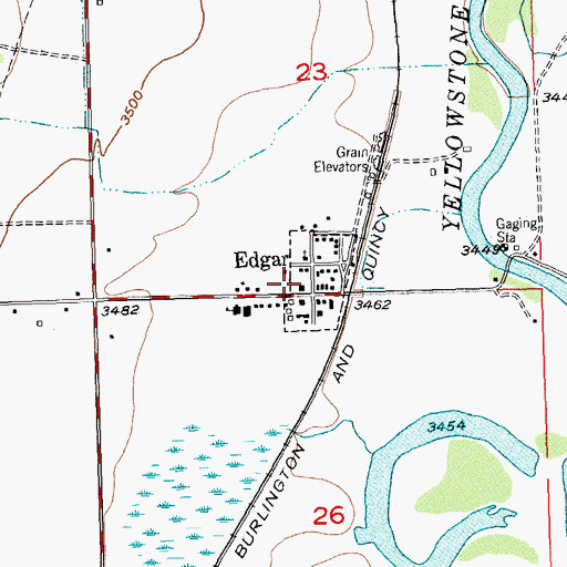 Topographic Map of 04S23E23CDDD01 Well, MT