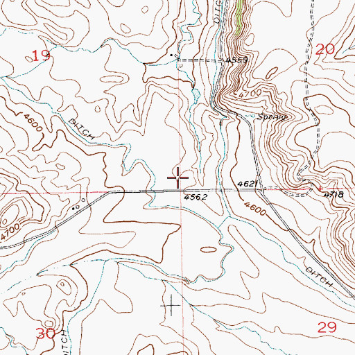 Topographic Map of 04S18E20CCCC01 Well, MT