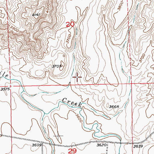 Topographic Map of 04S16E20CCCB01 Well, MT