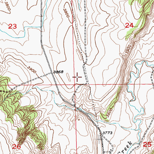 Topographic Map of 04S22E24CCDC01 Well, MT