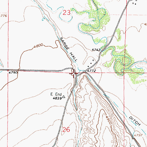 Topographic Map of 04S06W26ABA_02 Well, MT