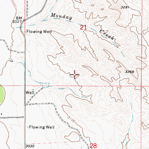 Topographic Map of 04S52E21CB__01 Well, MT