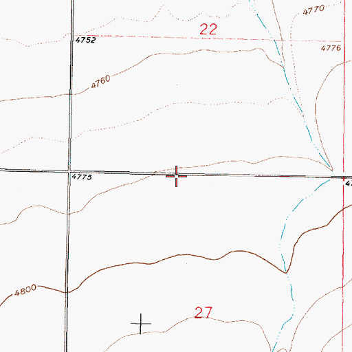 Topographic Map of 04S06W27BAAA01 Well, MT