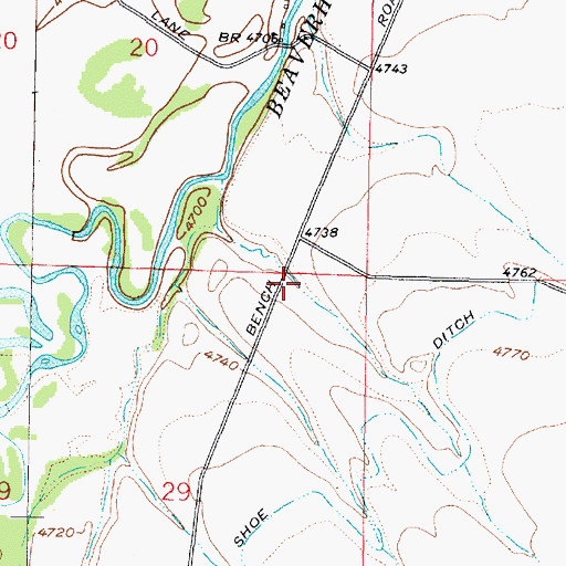 Topographic Map of 04S06W29AABA01 Well, MT