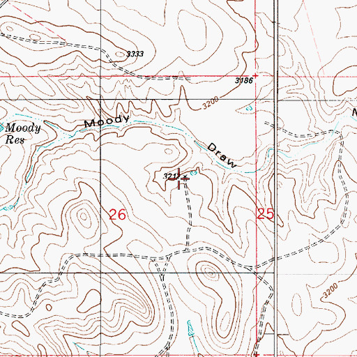 Topographic Map of 04S54E26ACAD01 Well, MT