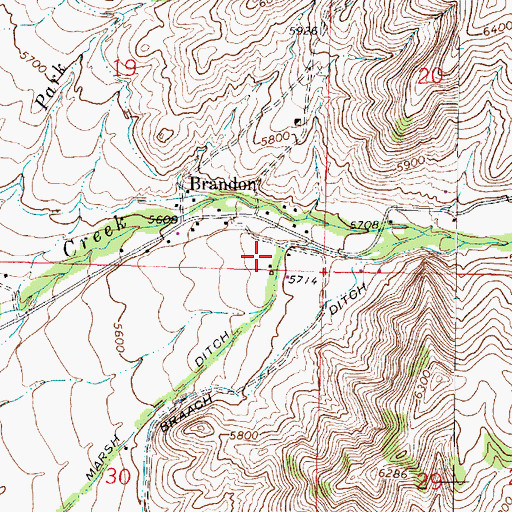 Topographic Map of 04S04W19DDDC01 Well, MT