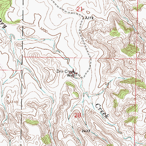 Topographic Map of 04S44E28BADA01 Well, MT