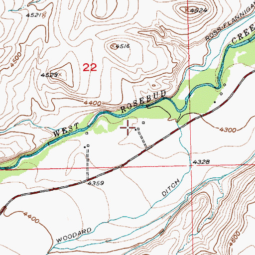 Topographic Map of 04S18E22DCAA01 Well, MT