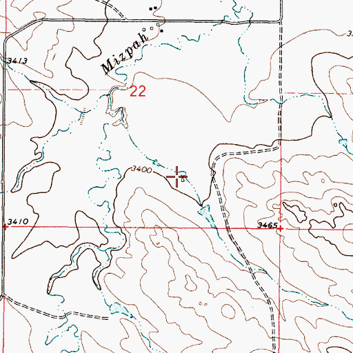 Topographic Map of 04S49E22DCAB01 Well, MT