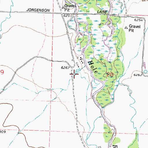 Topographic Map of 04S15W20CBAA01 Well, MT