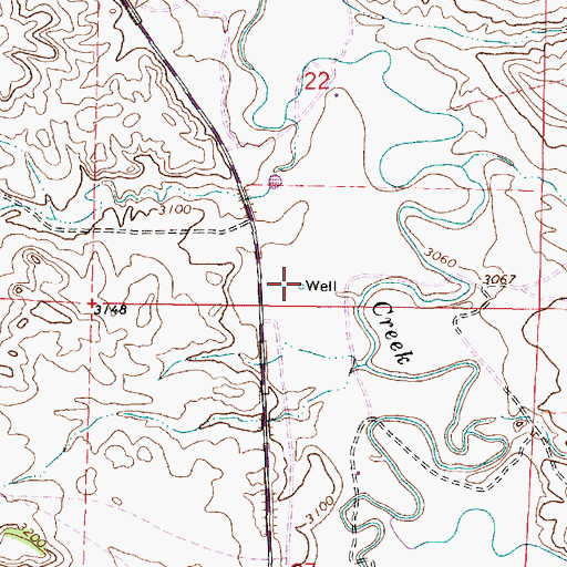 Topographic Map of 04S45E22CDDD01 Well, MT
