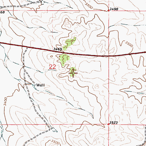 Topographic Map of 04S50E22DBAA01 Well, MT