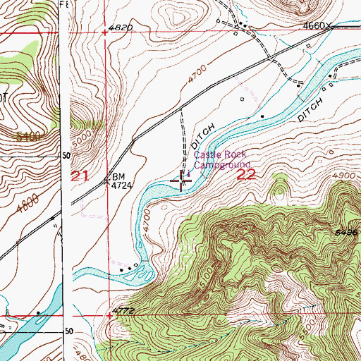 Topographic Map of 04S16E22CABB01 Well, MT