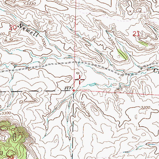 Topographic Map of 04S45E21CCCA01 Well, MT