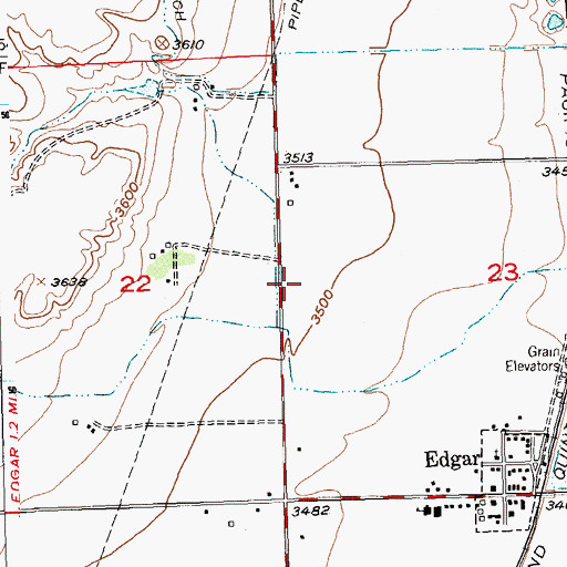 Topographic Map of 04S23E23CBBB01 Well, MT