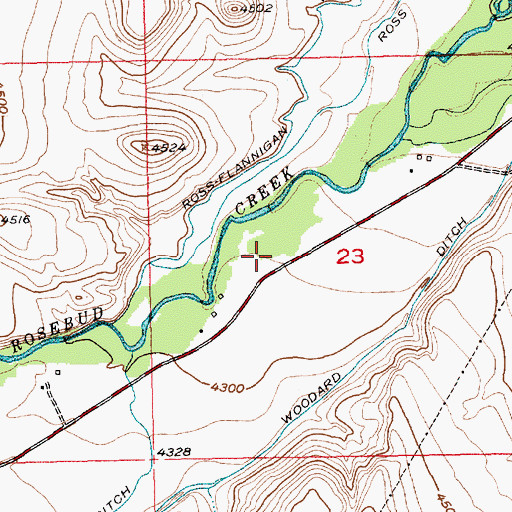 Topographic Map of 04S18E23BDCD01 Well, MT