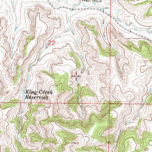 Topographic Map of 04S44E22ABDA01 Well, MT