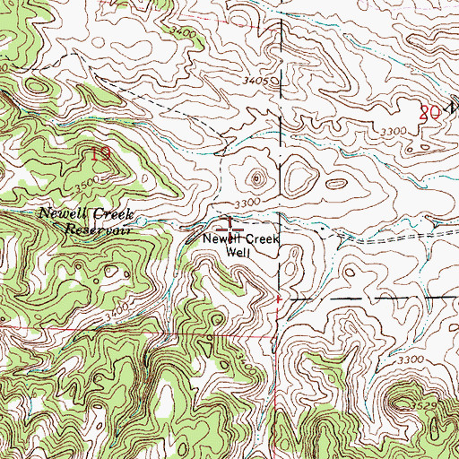 Topographic Map of 04S45E19DADC01 Well, MT
