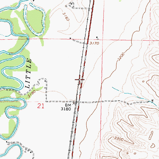Topographic Map of 04S35E21AA__01 Well, MT