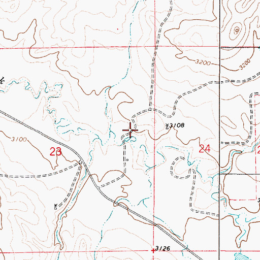 Topographic Map of 04S52E23ADDB01 Well, MT